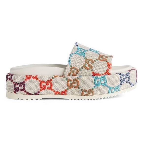 Gucci multicolor platform slides - Picture 1 of 1